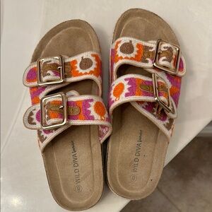 Wild Diva Colorful Buckle Sandals